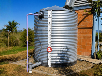 Industrial water storage tanks and distribution lines