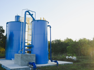 Large-scale water treatment facility infrastructure overview